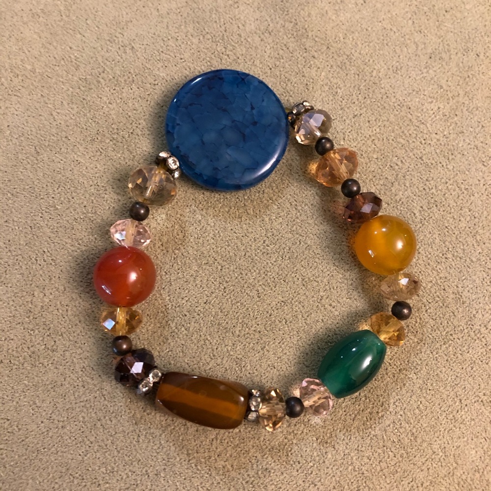 Stones and glass stretchy bracelet